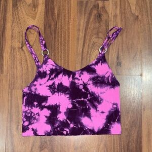 Bombshell Sportswear Tie-Dye Sports Bra in Purple and Pink